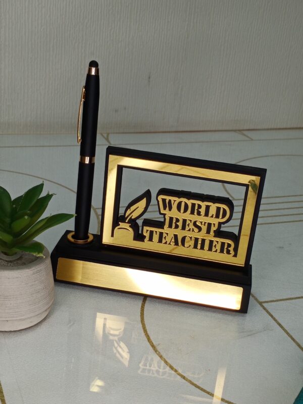 Premium Logo Pen Stand With Pen - Image 3